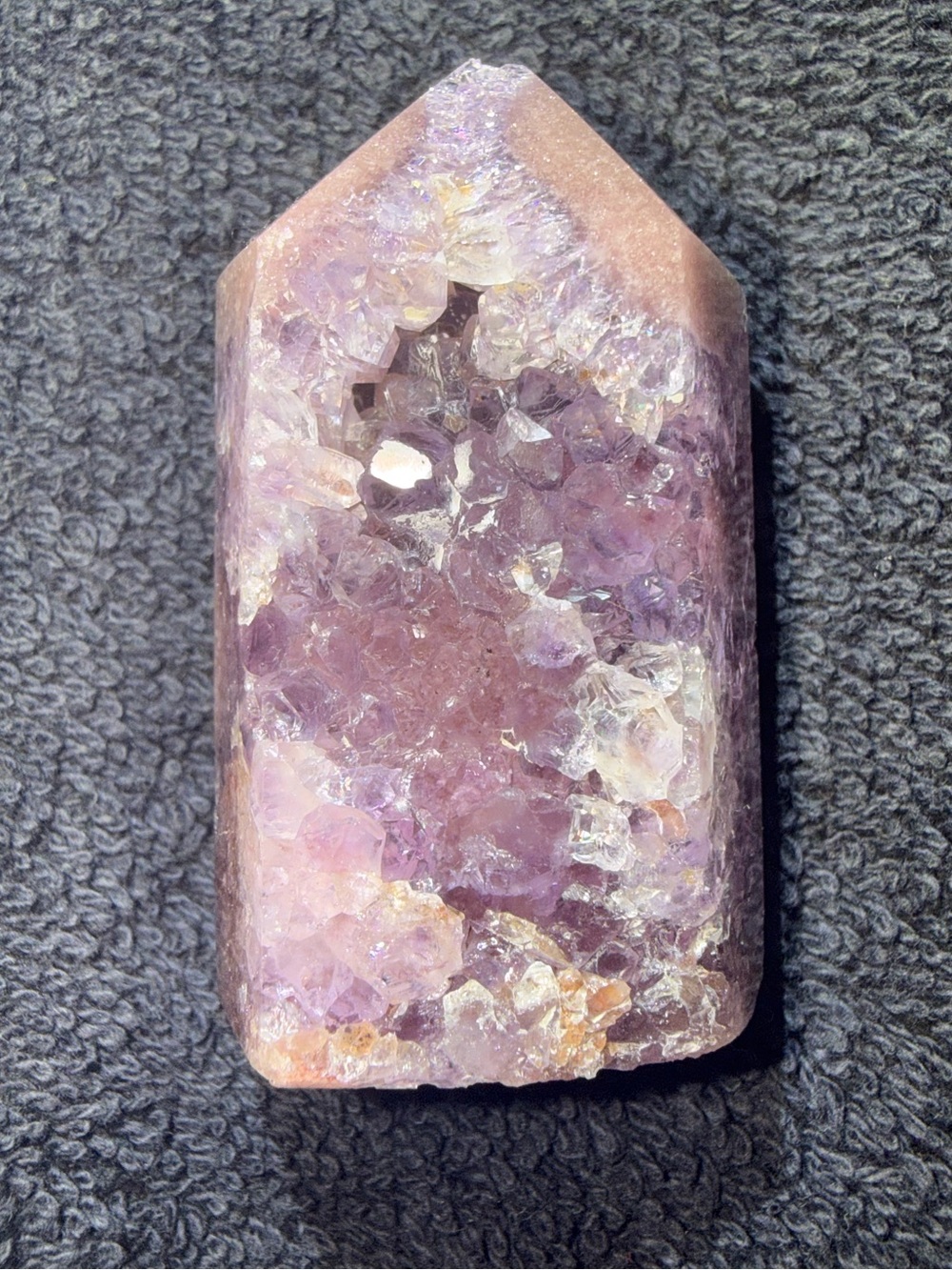 Pink Purple Amethyst Druzy Tower